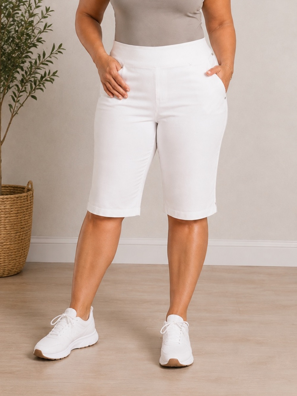 Denim & Co. Active Duo Stretch Skimmer Length Pants Small NEW A379765